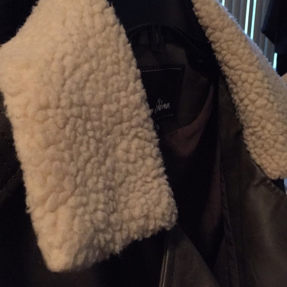 Sam Edelman Faux Leather Jacket w/ Faux Fur Collar - Picture 4 of 7